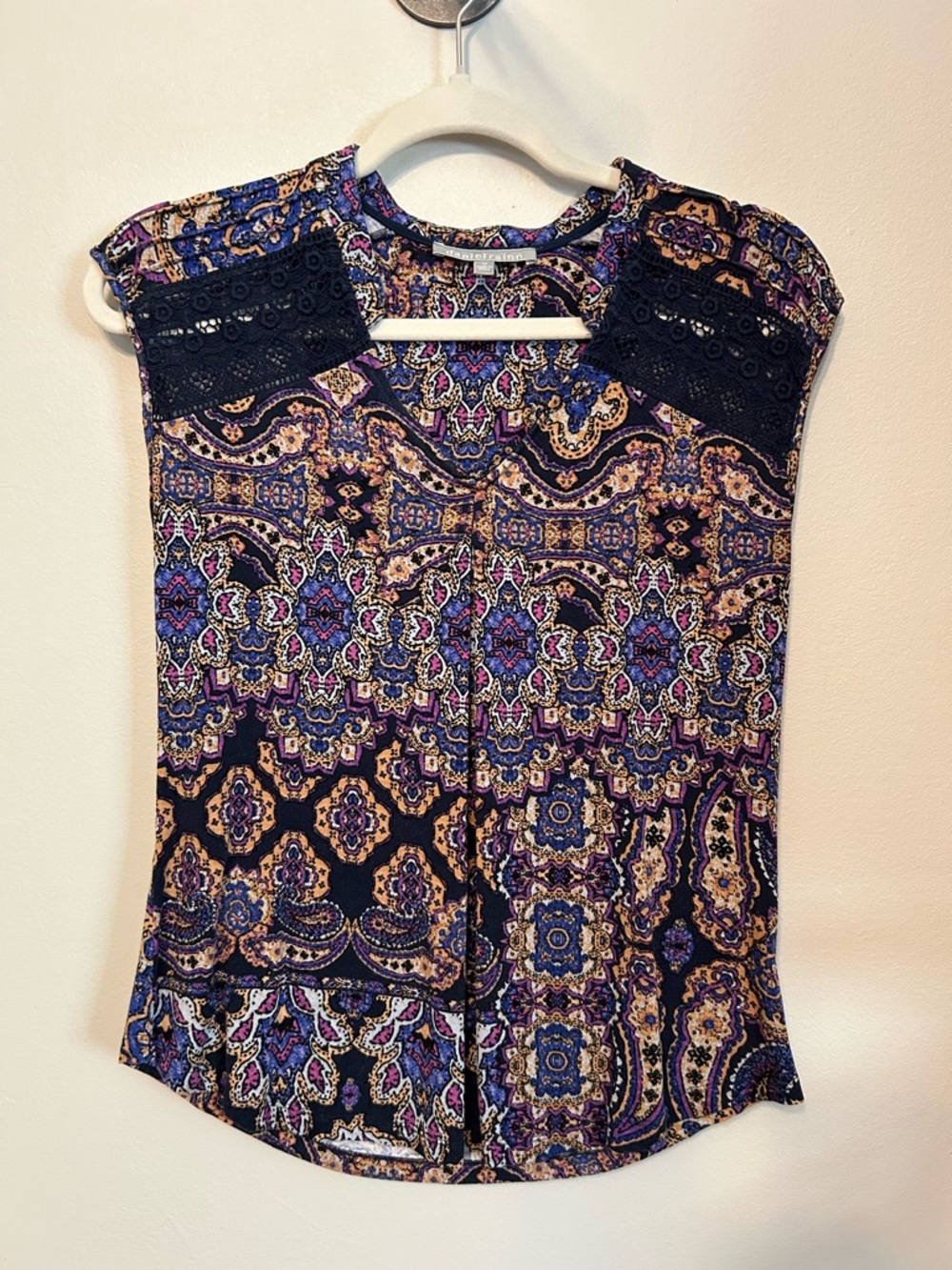 Bohemian Lace Shoulder Festival Blouse - Multicolor